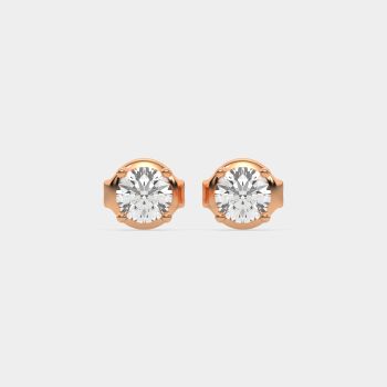 Crystal Gleam Studs 14K Rose Gold