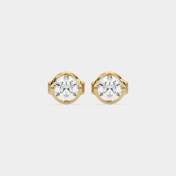 Starry Halo Studs 14K Yellow Gold