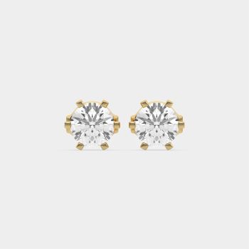 Shimmering Frost Studs 14K Yellow Gold