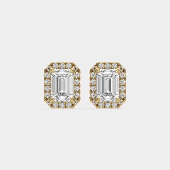 Crystal Whisper Studs 14K Yellow Gold