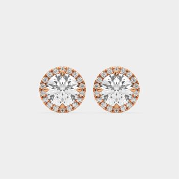 Glacial Glimmer Studs 14K Rose Gold