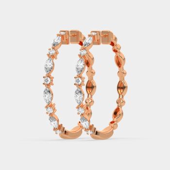 Frosted Gem Hoops 14K Rose Gold