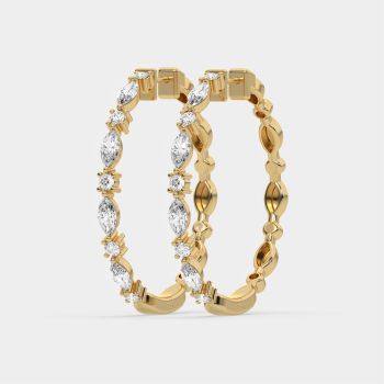 Frosted Gem Hoops 14K Yellow Gold