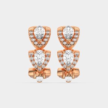 Celestial Circle Hoops 14K Rose Gold